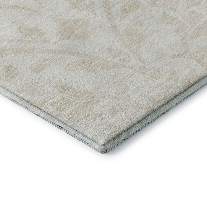 10' X 14' Floral Washable Area Rug With UV Protection (669618) - Ivory / Beige