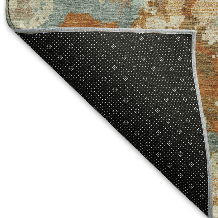10' X 14' Abstract Washable Area Rug With UV Protection (693336) - Copper / Taupe / Orange