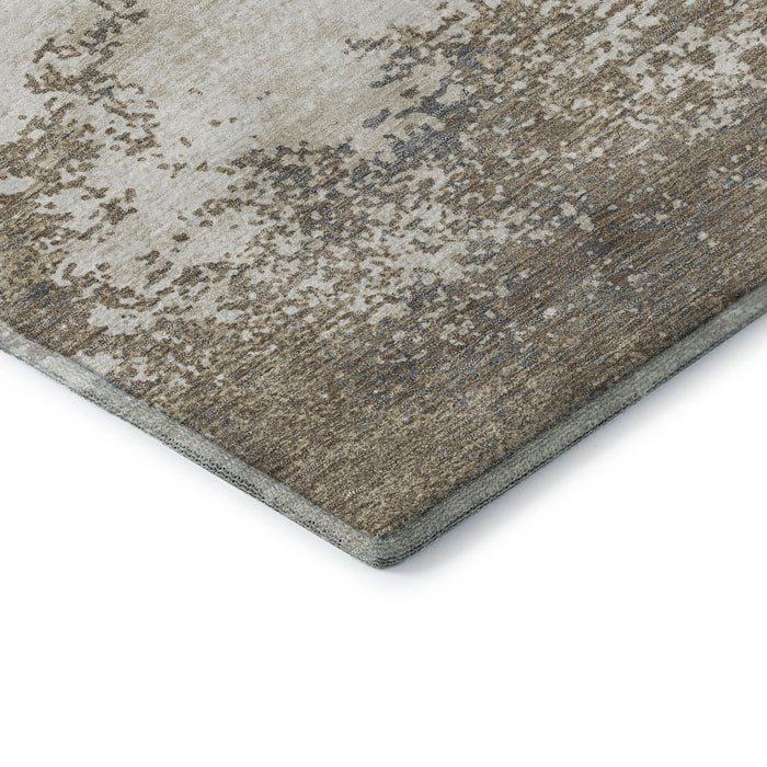 10' X 14' Abstract Washable Area Rug With UV Protection (680681) - Taupe / Beige