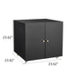 Giga office copier cabinet with two steel doors, mobile printer stand and file storage for office organization.