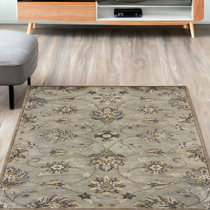 5' x 8' Wool Hand Tufted Area Rug - Gray