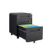 Giga 3-drawer mobile filing cabinet with five wheels, steel construction, waterproof design, suitable for legal, letter, and A4 files.