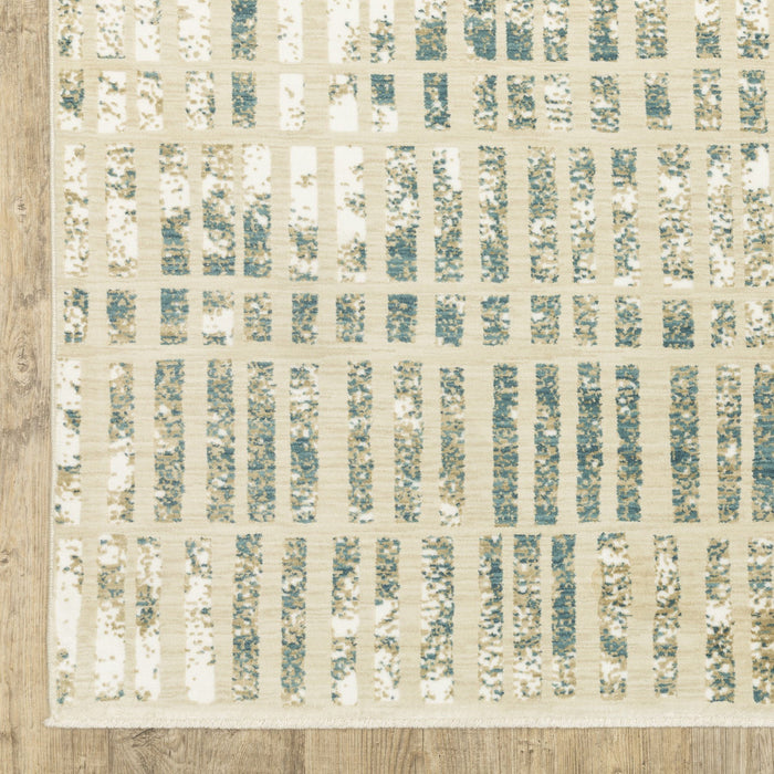 10' X 13' Geometric Area Rug - Beige And Blue