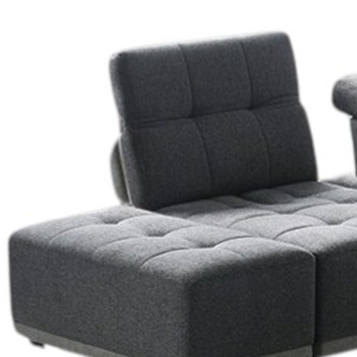 Polyester Modular U Shaped Seven Piece Corner Sectional - Gray