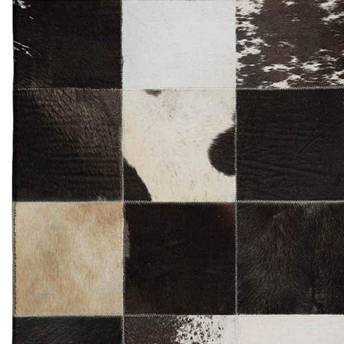 8' X 10' Patchwork Washable Area Rug With UV Protection (644740) - Black / Ivory / Beige