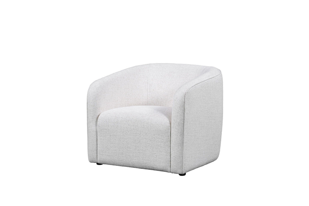 32" Contemporary Fabric Barrel Club Chair - Off White