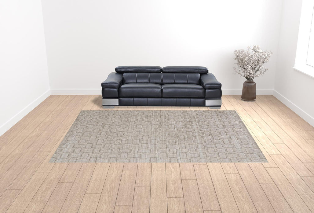 10' x 14' Hand Woven Area Rug - Ivory Striped