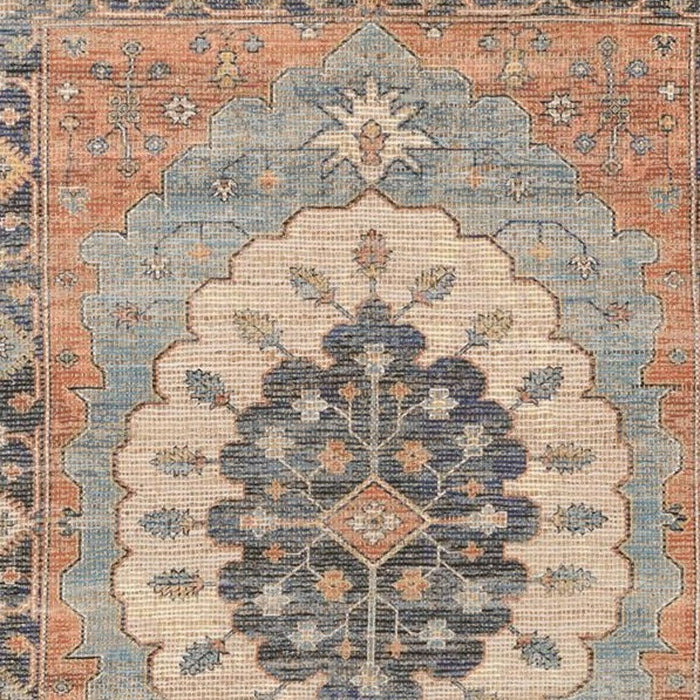 8' x 10' Hand Woven Medallion Indoor Area Rug - Blue
