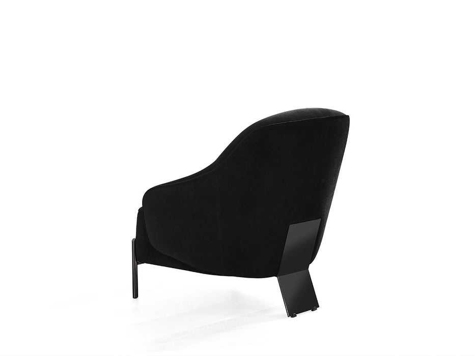 Velvet Metal Lounge Chair - Black