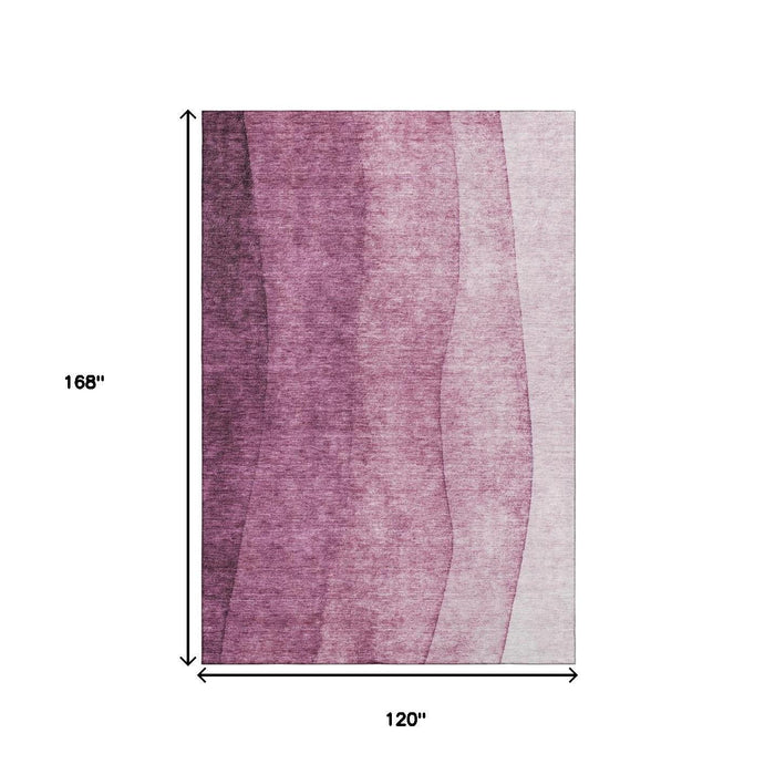 10' X 14' Ombre Washable Area Rug With UV Protection (652731) - Merlot / Ivory