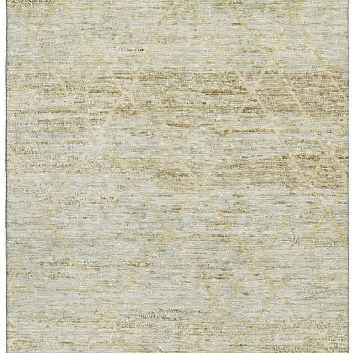 10' X 14' Abstract Geometric Washable Area Rug With UV Protection (696344) - Wheat / Beige / Gold