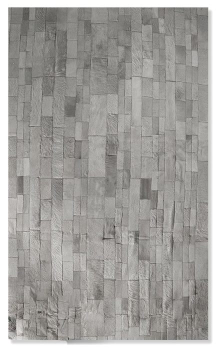 5' X 8' Cowhide Patchwork Area Rug (544493) - Gray