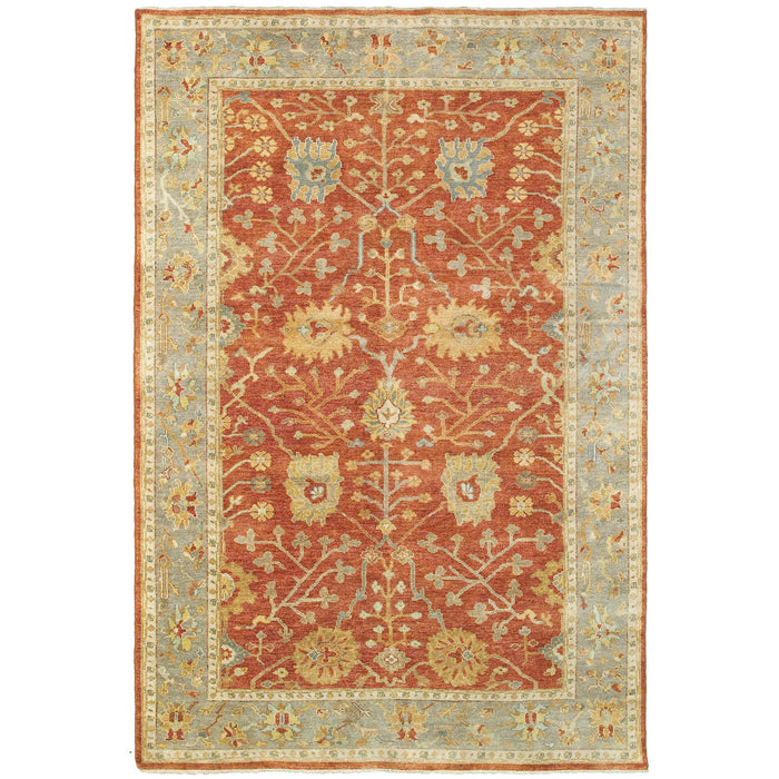 10' X 14' Wool Oriental Hand Knotted Area Rug - Red And Gray