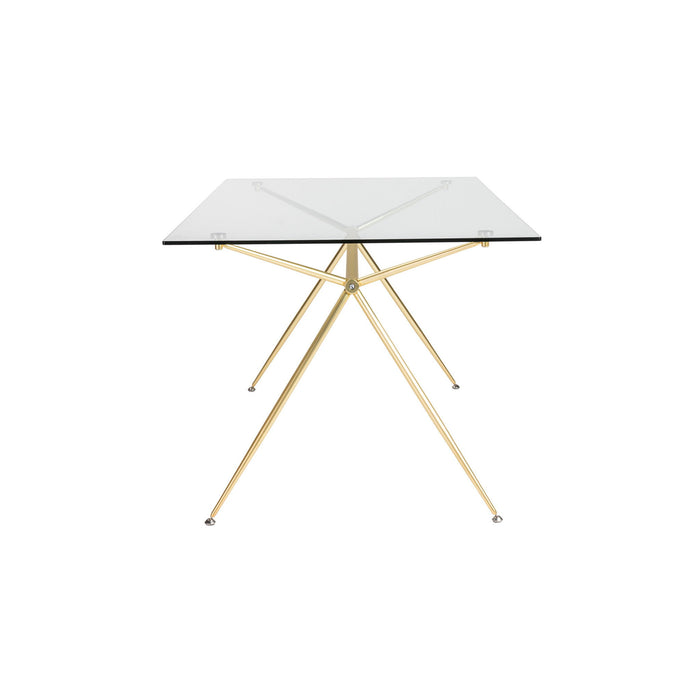 60" Glass And Steel Dining Table - Clear