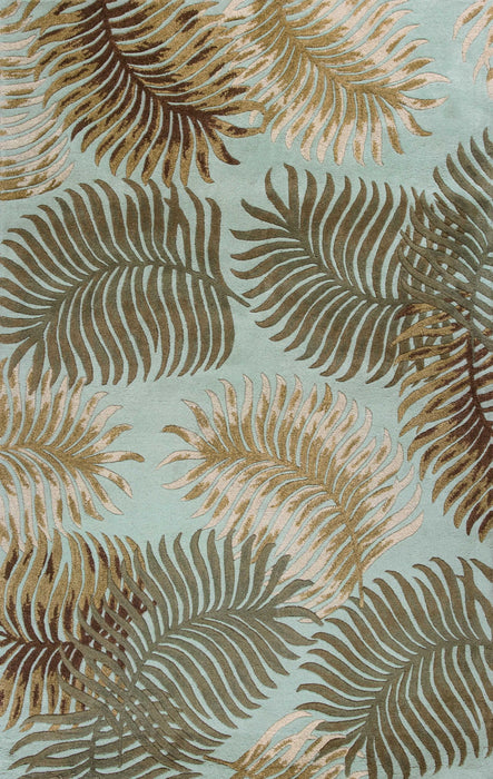 8' x 10' 6 Wool Area Rug - Aqua