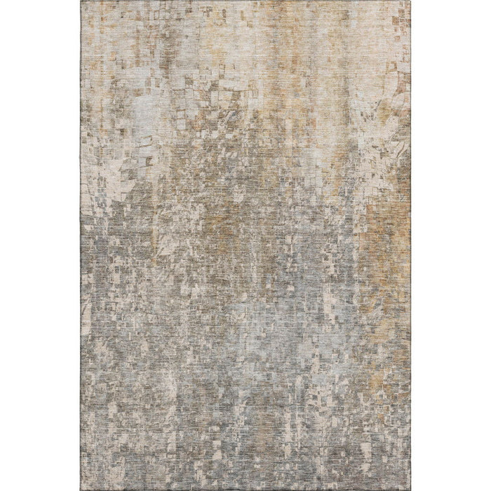 3' X 5' Abstract Washable Area Rug With UV Protection (650231) - Beige / Gray