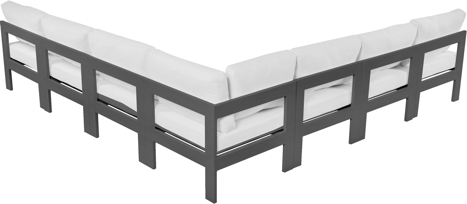 Nizuc - Outdoor Patio Modular Sectional 7 Piece - White - Fabric - Modern & Contemporary