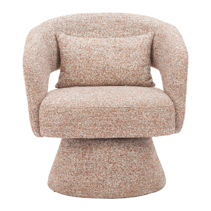 29" Modern Upholstered Swivel Arm Chair - Brown