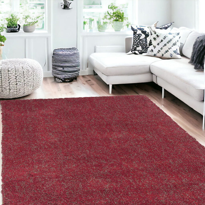 8' x 10' Heather Indoor Shag Rug - Red