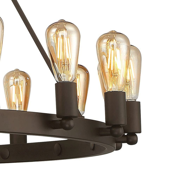 Candle Style Multi Light Metal Dimmable Chandelier - Bronze