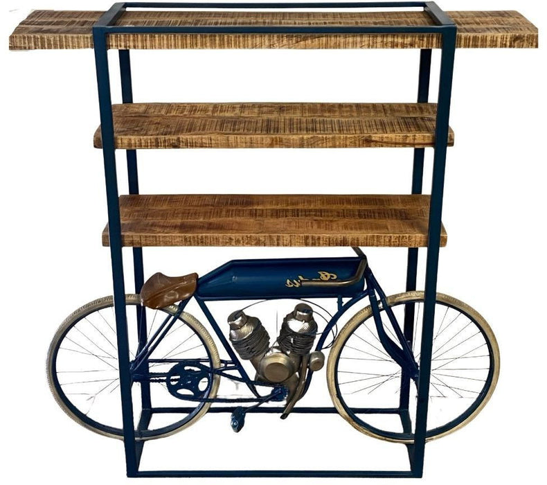 Stainless Three Tier Bookcase - Blue / Brown