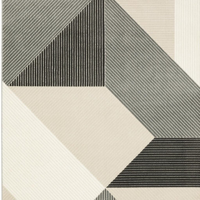 3' X 5' Geometric Area Rug (575260) - Ivory / Black
