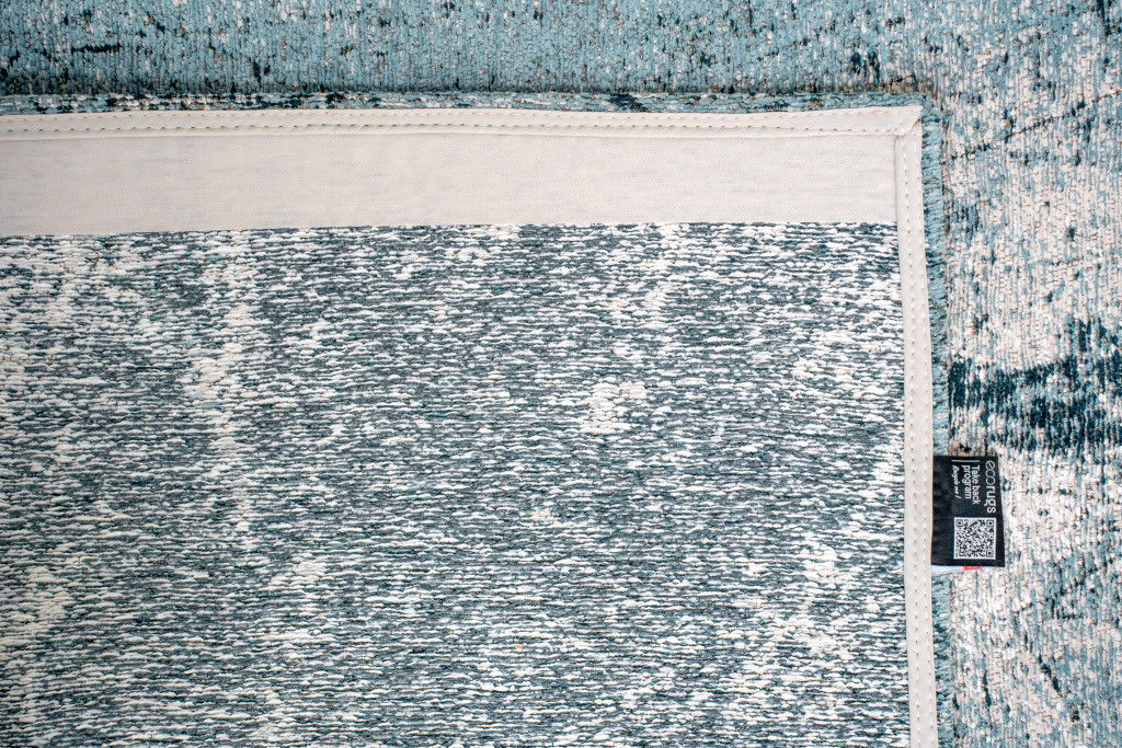 2' X 5' Abstract Washable Area Rug With UV Protection (609947) - White / Blue