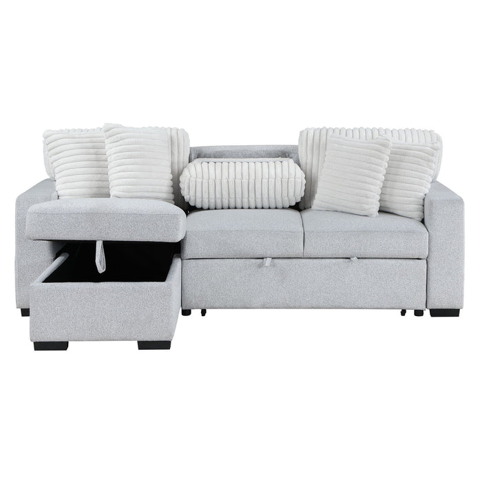Sleeper USB Sofa Toss Pillow With Black Legs - Gray / White