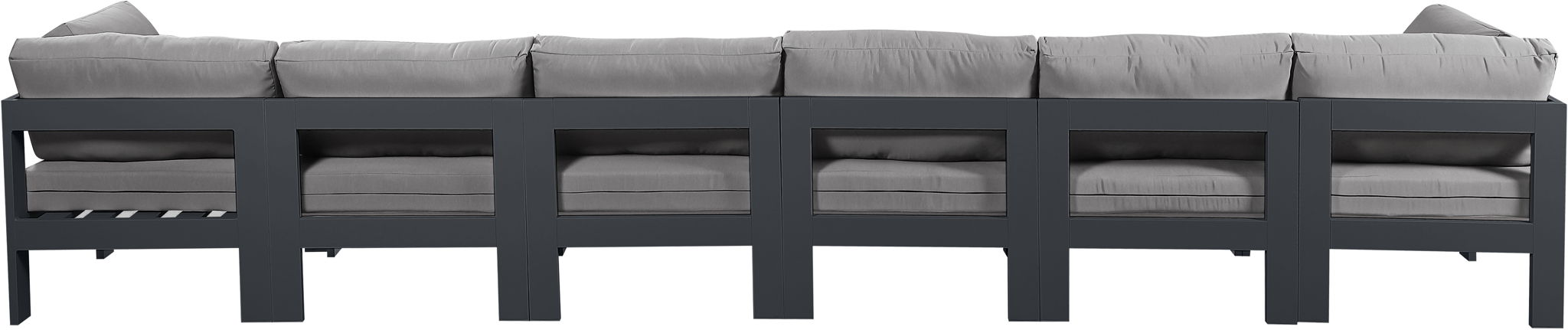 Nizuc - Outdoor Patio 6 Seat Modular Sofa With Gray Frame