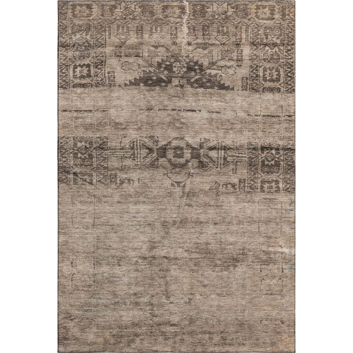 10' X 14' Oriental Washable Area Rug With UV Protection (695948) - Brown / Taupe