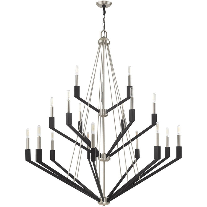 52" Multi Light Dimmable Chandelier With Shades - Nickel