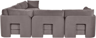 Meridian Furniture Hammond velvet performance fabric 6-piece corner sectional with plush upholstery and modern design.