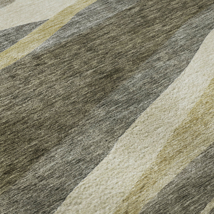 10' X 14' Abstract Washable Area Rug With UV Protection (684250) - Taupe / Beige / Ivory