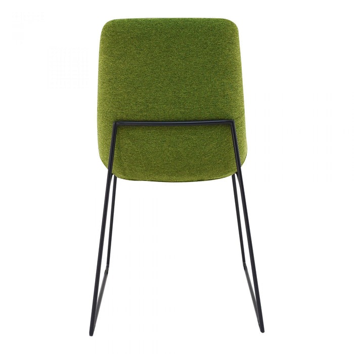 Upholstered Velvet Dining Side Chairs (Set of 2) - Green / Black