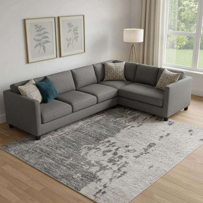 10' X 14' Abstract Washable Area Rug With UV Protection (710382) - Blush / Beige / Sage