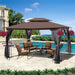Giga patio gazebo tent with ventilated double roof and mosquito net, ideal for backyard or garden outdoor shade and protection