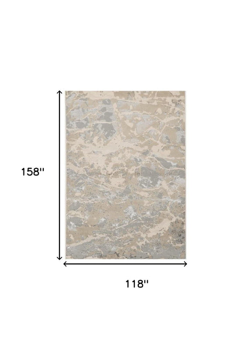 9' x 13' Polyester Area Rug - Sand Gray