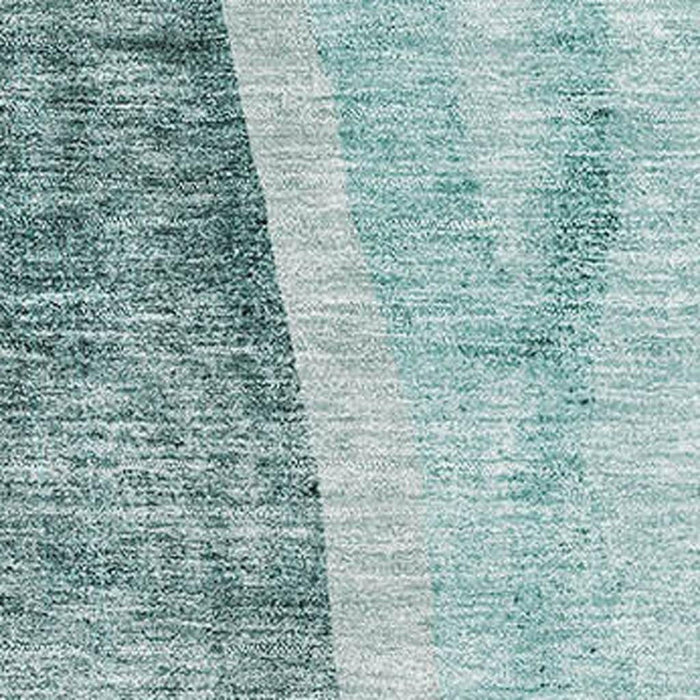 9' X 12' Abstract Washable Area Rug With UV Protection (655336) - Teal / Ivory