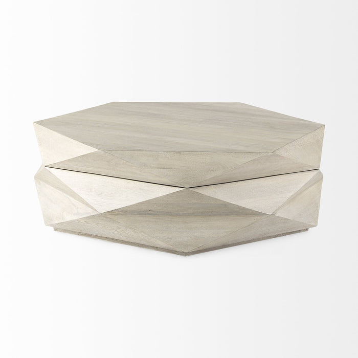 Solid Wood Hexagon Lift Top Coffee Table - Natural