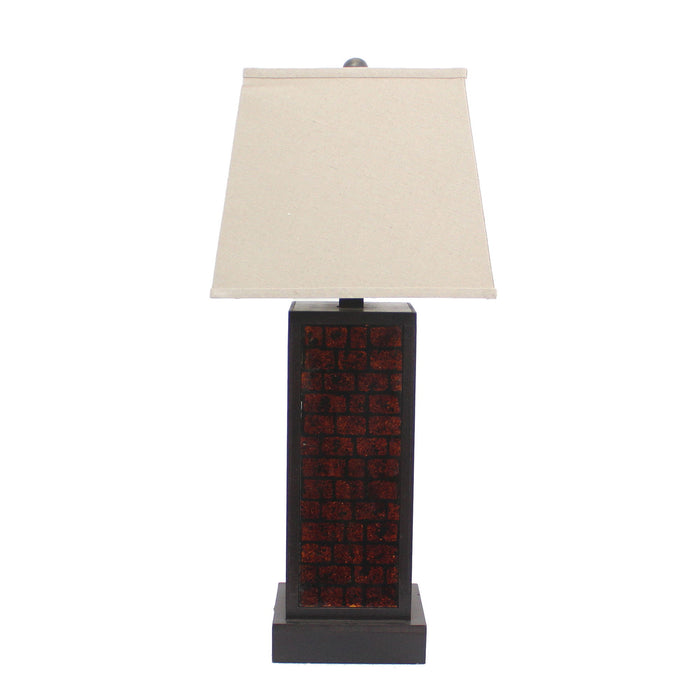 31" Metal Bedside Table Lamp With White Shade - Black