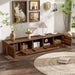 Walnut TV stand by Giga with cable management and soft closing hinges, designed for modern entertainment centers.