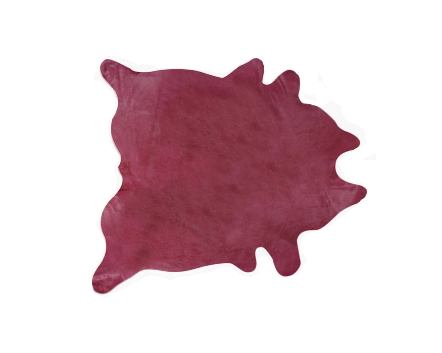 6' x 7' Hand Knotted Area Rug - Fuchsia Cowhide