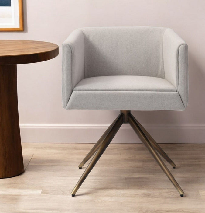 Upholstered Fabric Dining Room Arm Chair - Light Gray