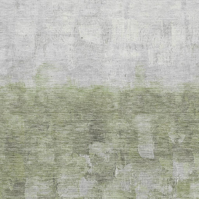 10' X 14' Abstract Washable Area Rug With UV Protection (718460) - Fern Green / Silver