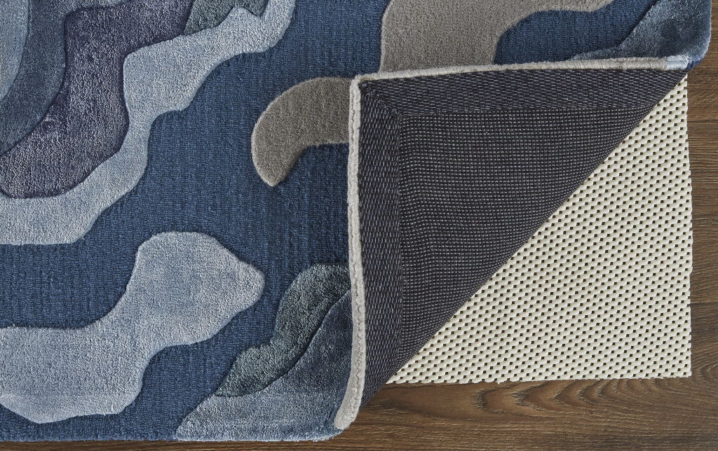 5' x 8' Wool Abstract Hand Tufted Modern Area Rug - Gray And Blue
