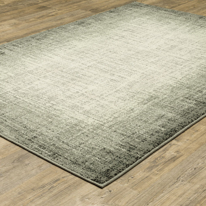 10' x 13' Power Loom Stain Resistant Area Rug - Gray Beige And Blue