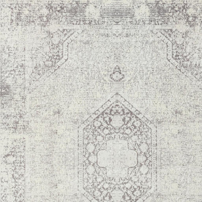8' X 10' Medallion Washable Non Skid Area Rug (534010) - Gray / Off White