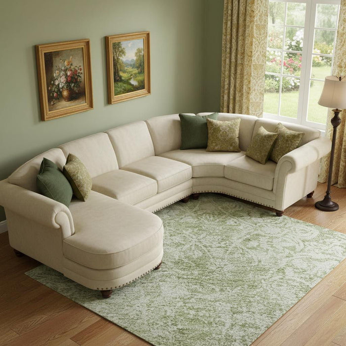 10' X 14' Oriental Washable Area Rug With UV Protection (700613) - Sage / Ivory