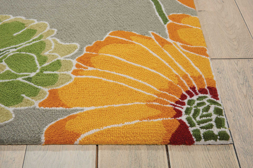 8' X 11' Floral Hand Carved Handmade Area Rug - Gray