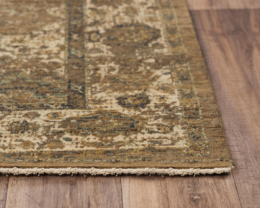 9' X 12' Wool Oriental Hand Carved Handmade Area Rug (747981) - Brown / Beige / Ivory / Green